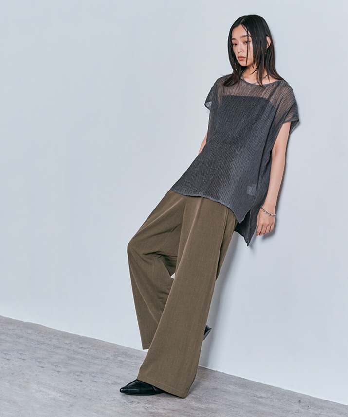 ワイドシルエットスラックスパンツ 全5色 2サイズ 【SALE】