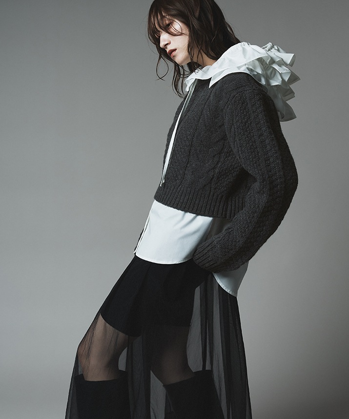 ウールショートケーブルニット 全3色 | トップス,ニット | W:Huku