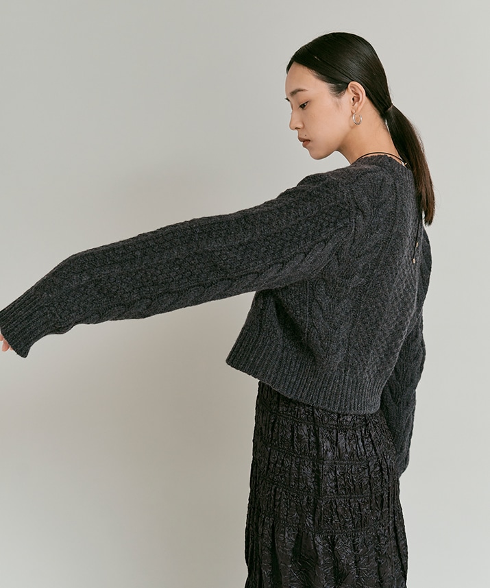 ウールショートケーブルニット 全3色 | トップス,ニット | W:Huku