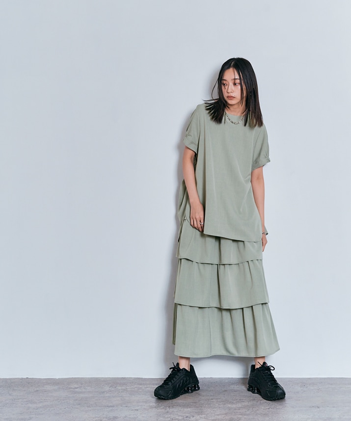 コクーンシルエットハーフスリーブトップス 全5色 2サイズ 【SALE