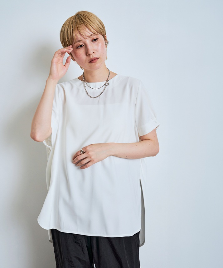 コクーンシルエットハーフスリーブトップス 全5色 2サイズ