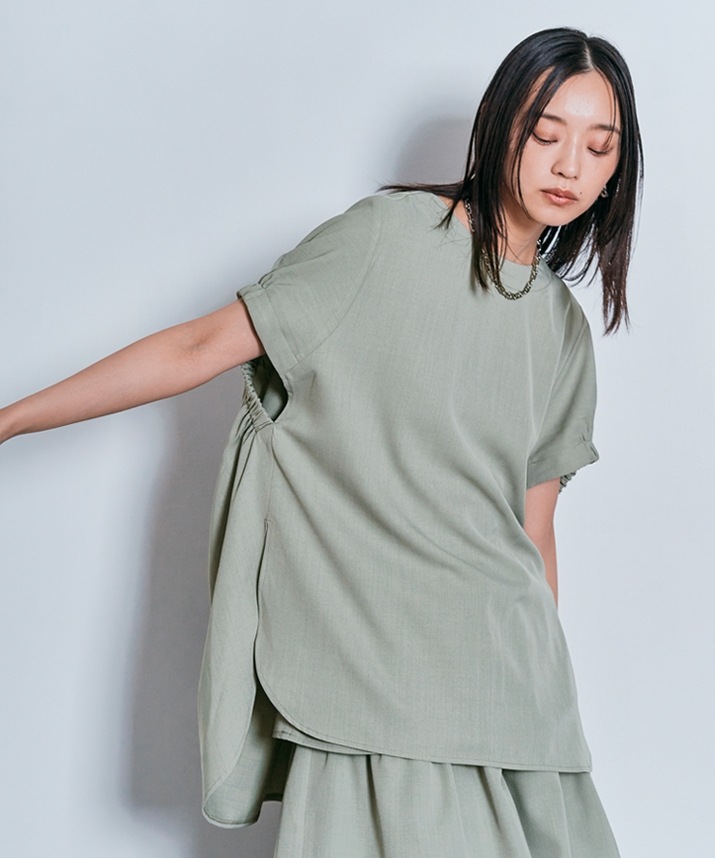 コクーンシルエットハーフスリーブトップス 全5色 2サイズ