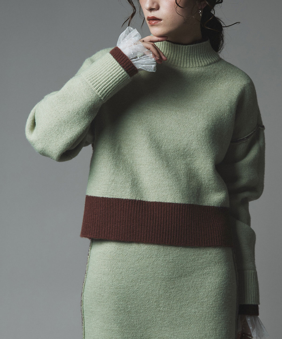 Limited Price】【SET】リバーシブルバイカラーニットセットアップ 全3