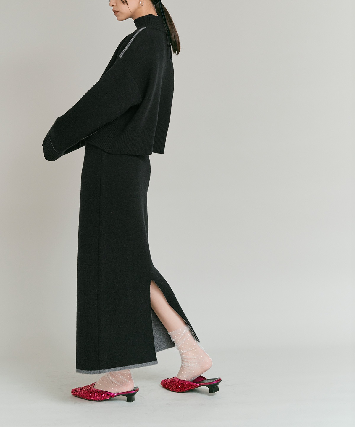 Limited Price】【SET】リバーシブルバイカラーニットセットアップ 全3