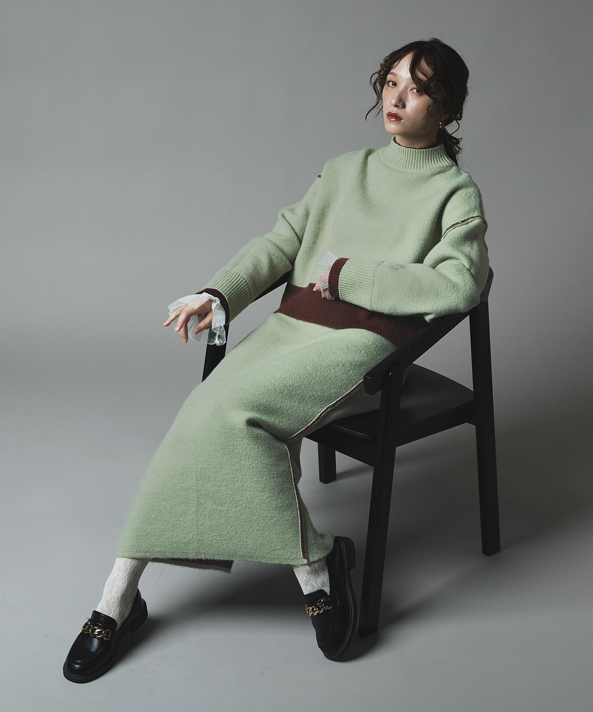 Limited Price】【SET】リバーシブルバイカラーニットセットアップ 全3