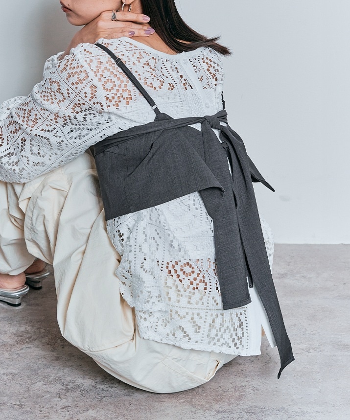 Perfume かしゆか着用 マメクロゴウチ キャミソールビスチェ レディース】Floral Quilted Silk Bustier | Mame Kurogouchi