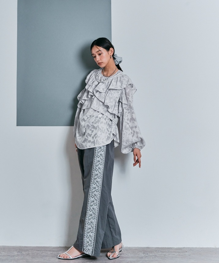 ジャガードレースブラウス 全3色 2サイズ 【SALE】 | トップス,シャツ