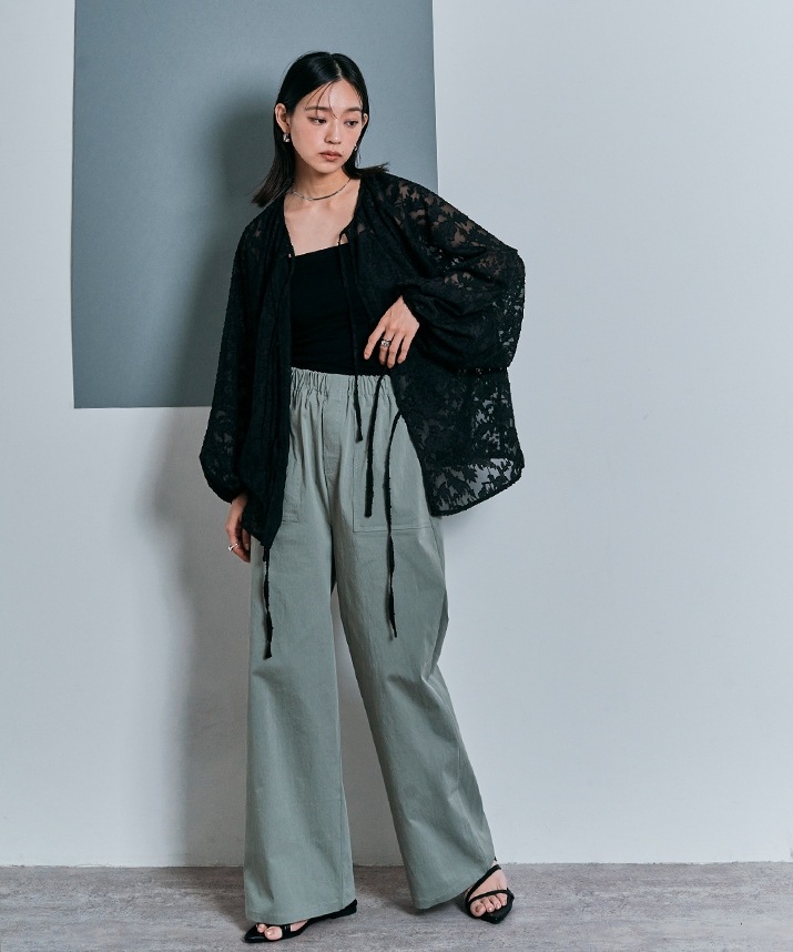 ジャガードレースブラウス 全3色 2サイズ 【SALE】 | トップス