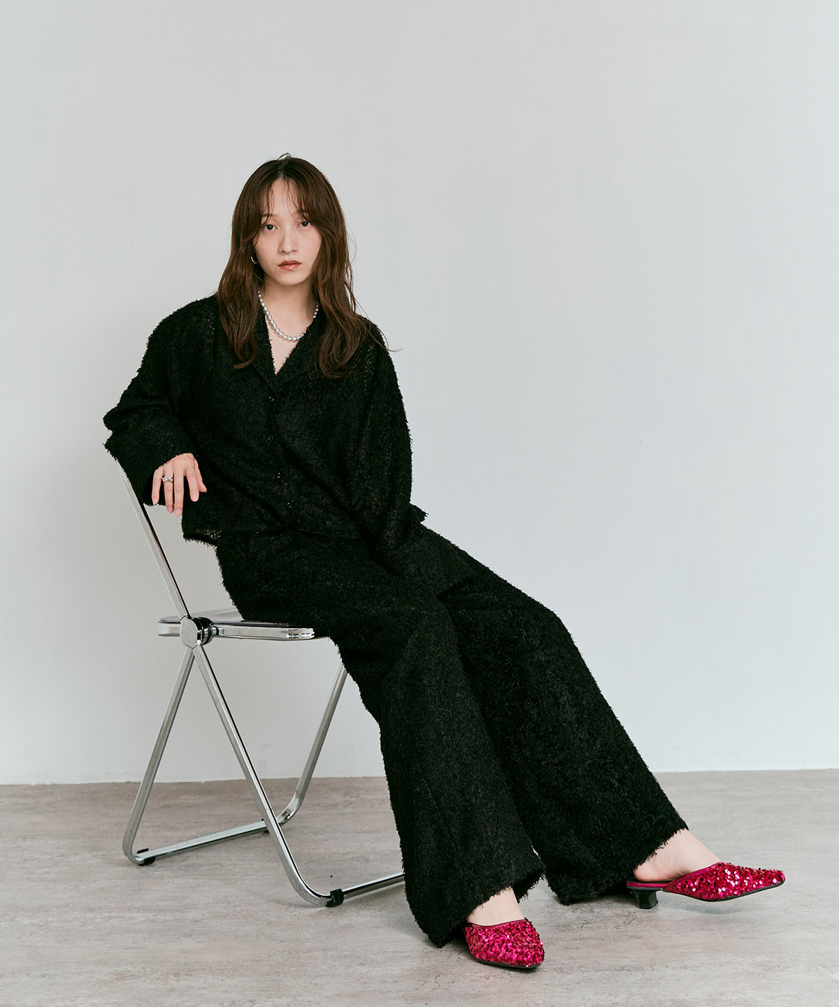 リボンフェザーセットアップ リボンフェザーロングパンツ(ロングパンツ)｜ルームウェア・パジャマ