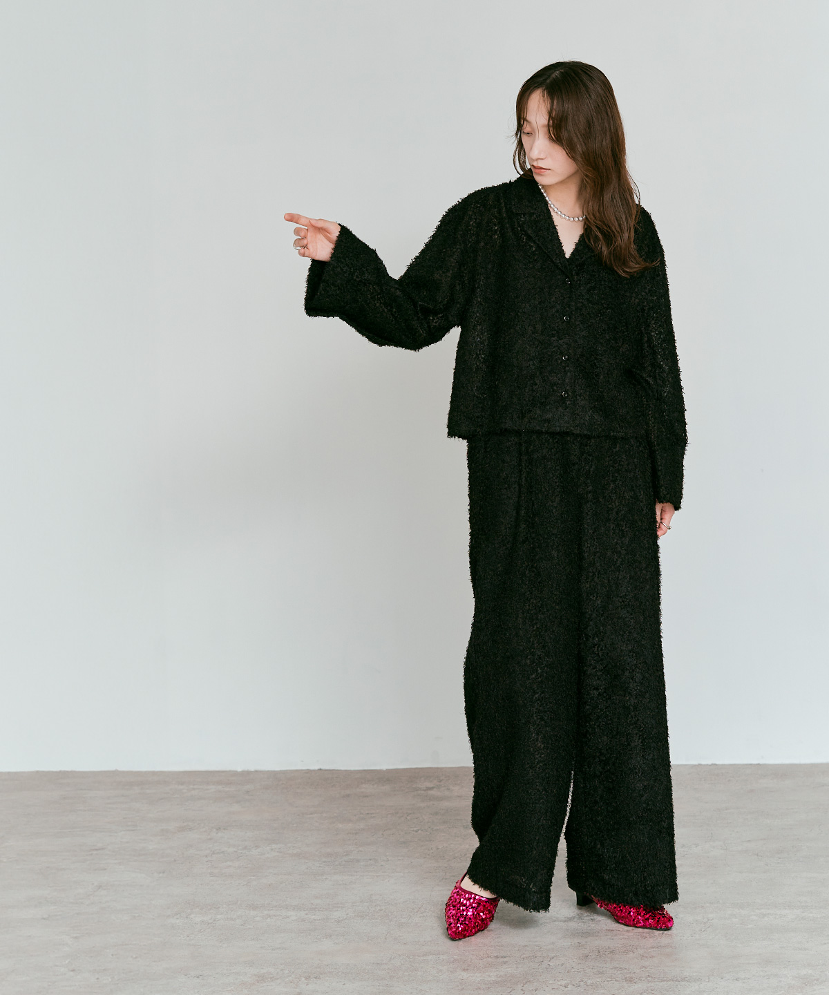 Limited Price】【SET】フェザーヤーンシャツジャケットセットアップ