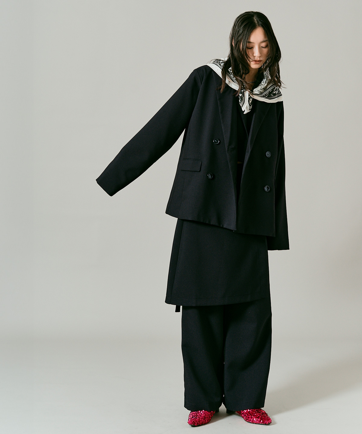 クラシカルツイルレイヤードスラックス 全4色 2サイズ