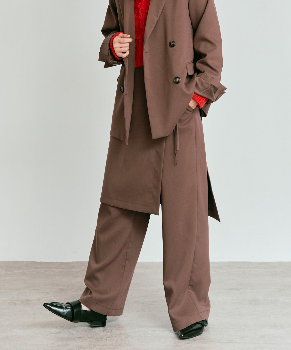 クラシカルツイルレイヤードスラックス 全4色 2サイズ