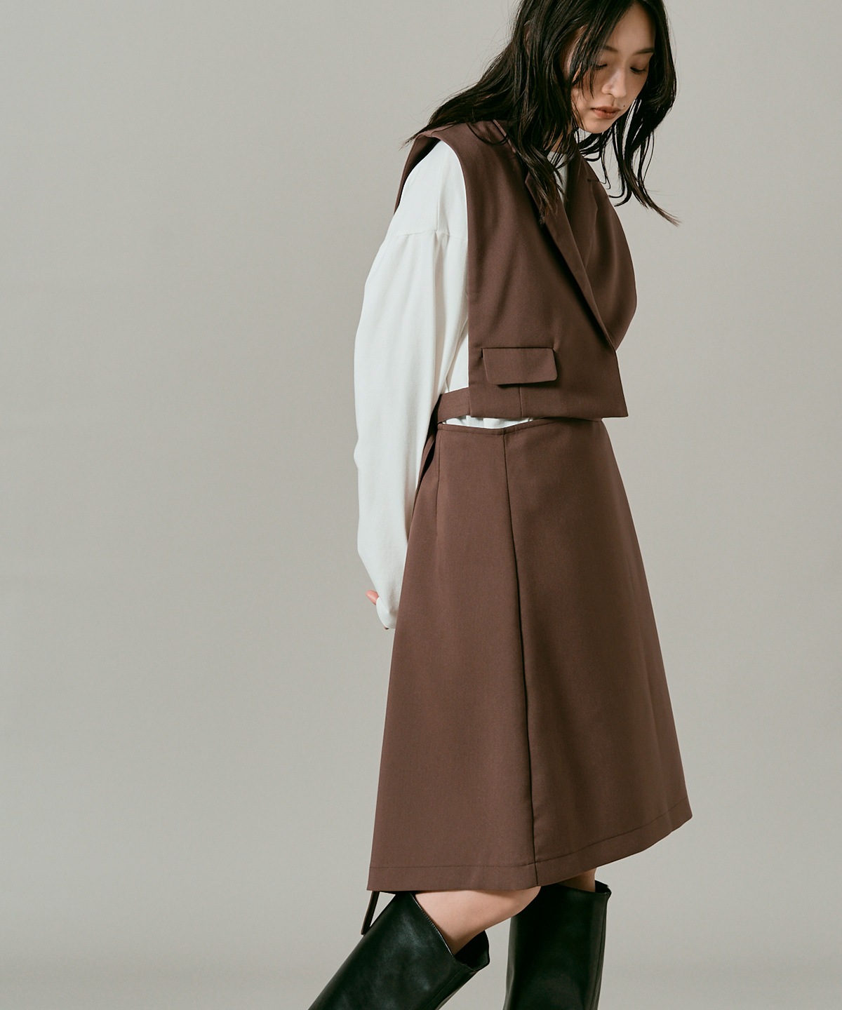 クラシカルツイルレイヤードスラックス 全4色 2サイズ