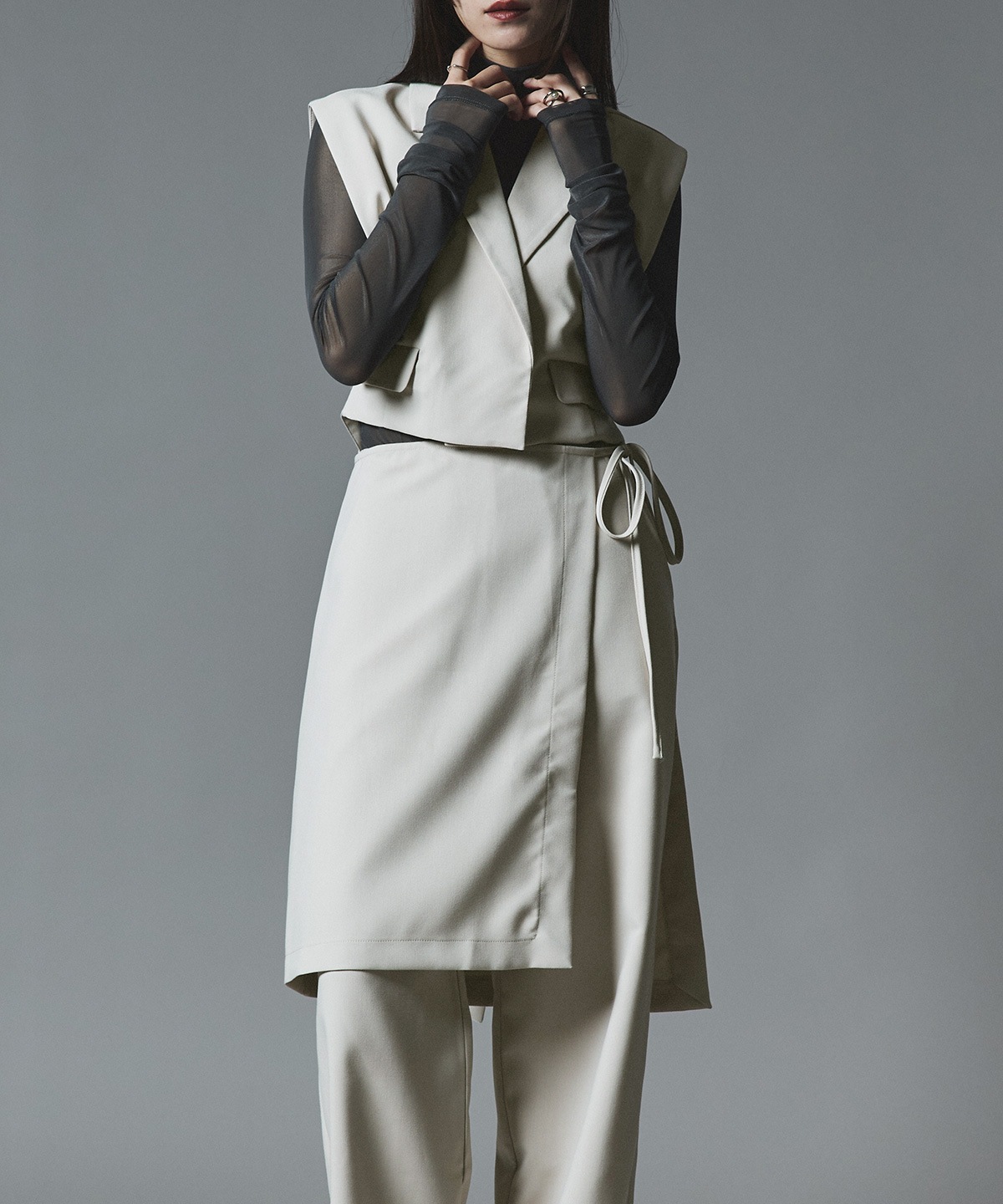 クラシカルツイルレイヤードスラックス 全4色 2サイズ