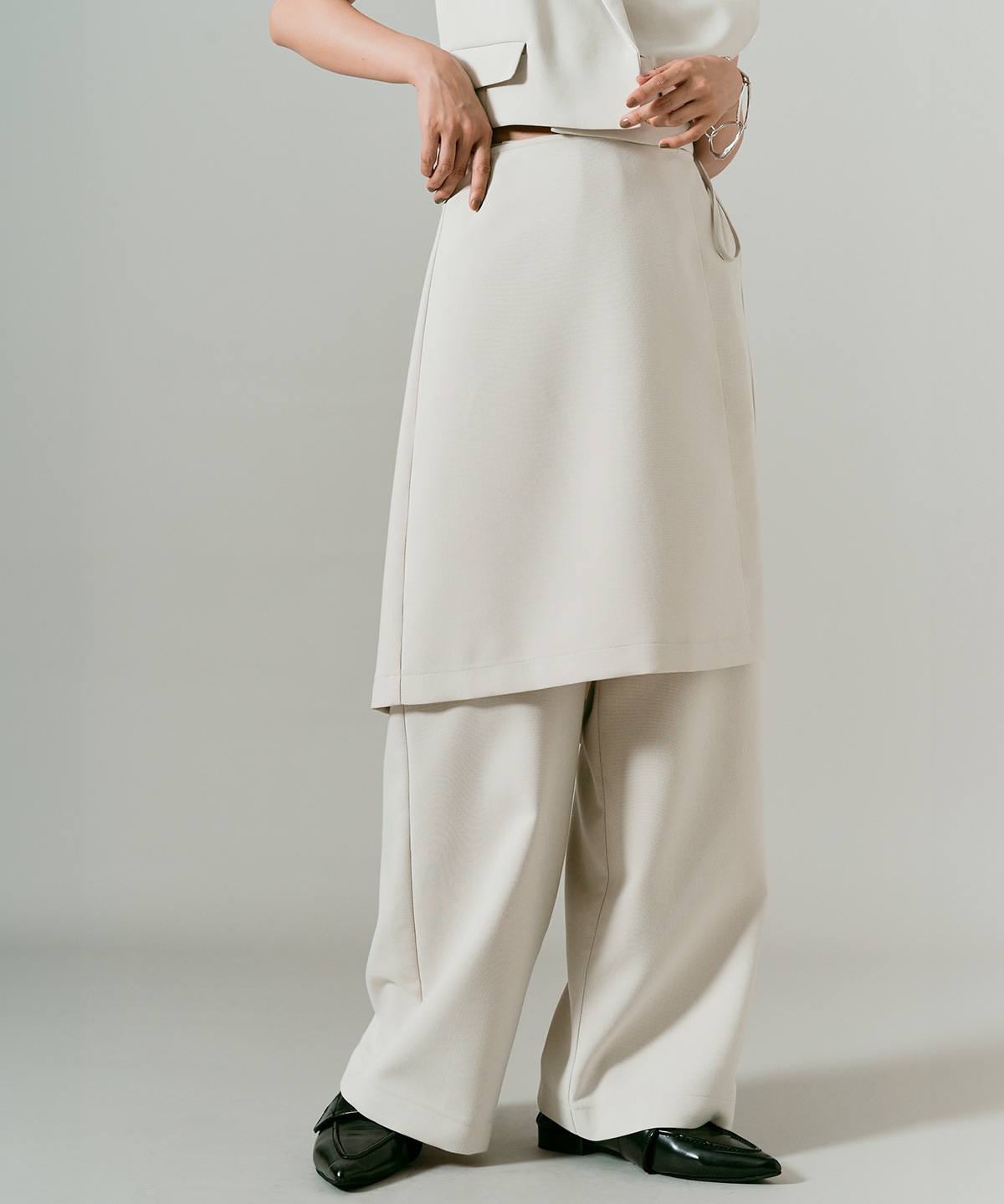 クラシカルツイルレイヤードスラックス 全4色 2サイズ