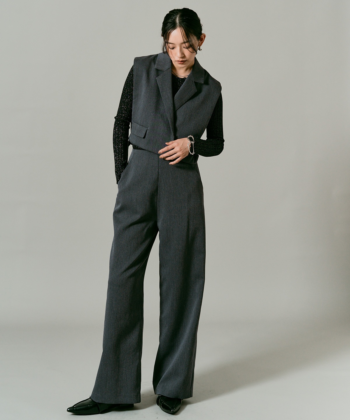 クラシカルツイルレイヤードスラックス 全4色 2サイズ