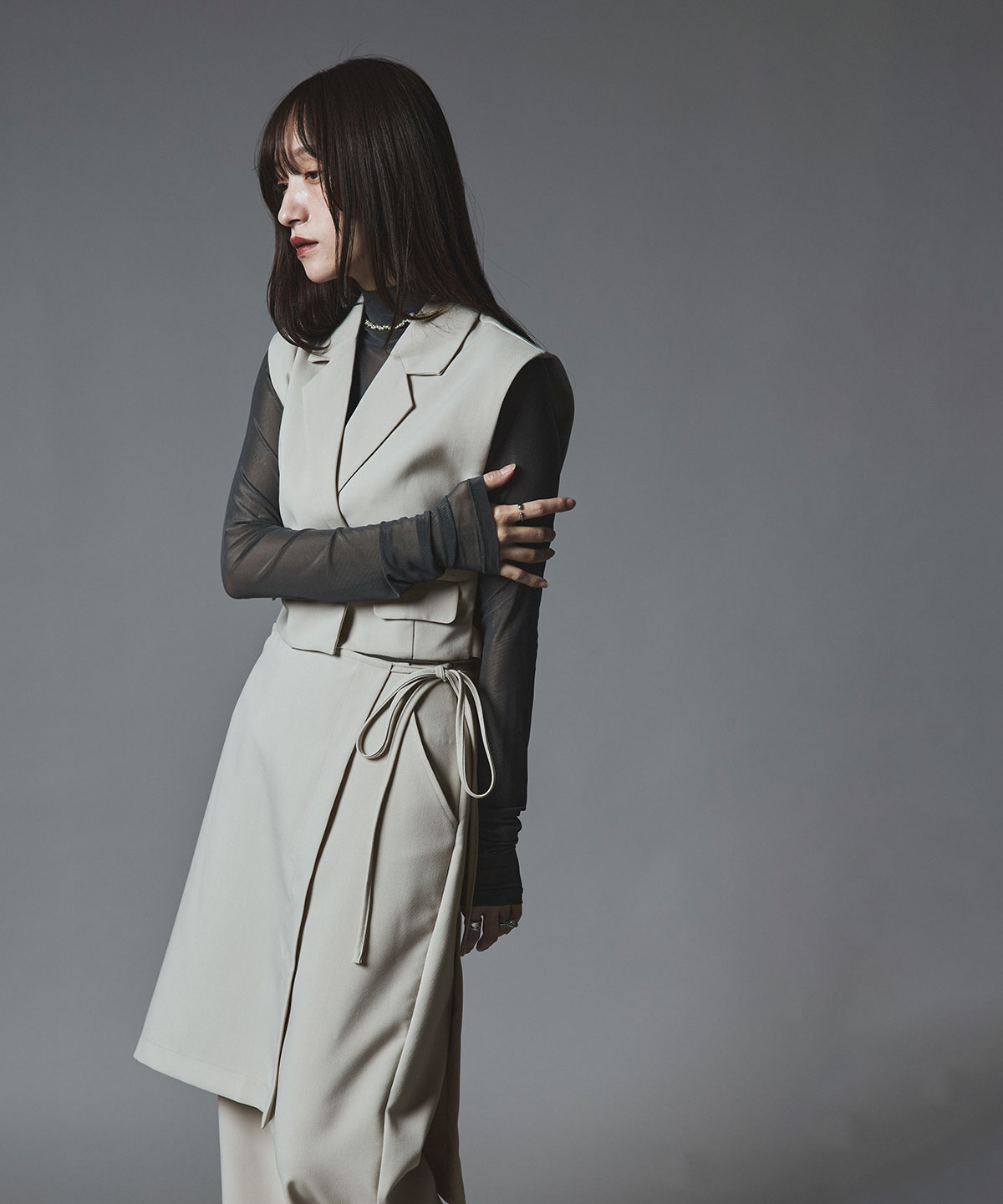 クラシカルツイルダブルショートベスト 全4色