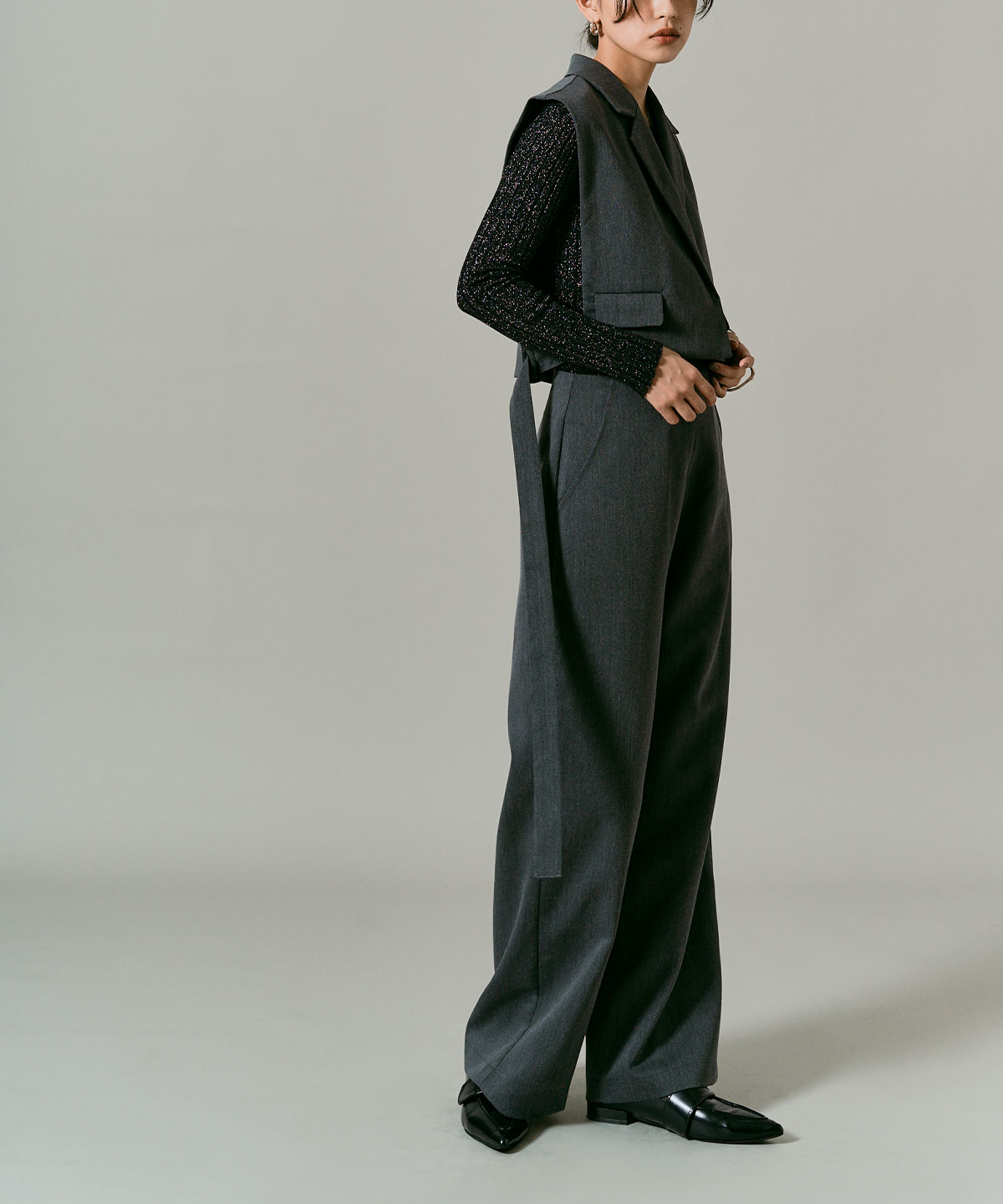 クラシカルツイルダブルショートベスト 全4色