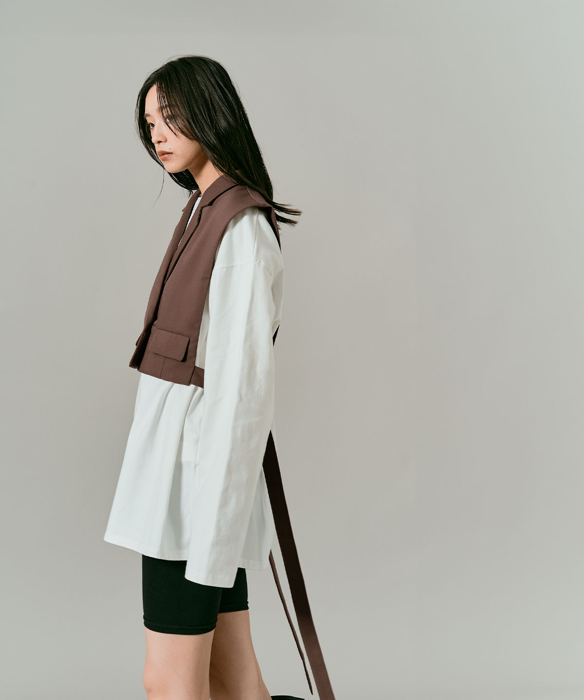 クラシカルツイルダブルショートベスト 全4色