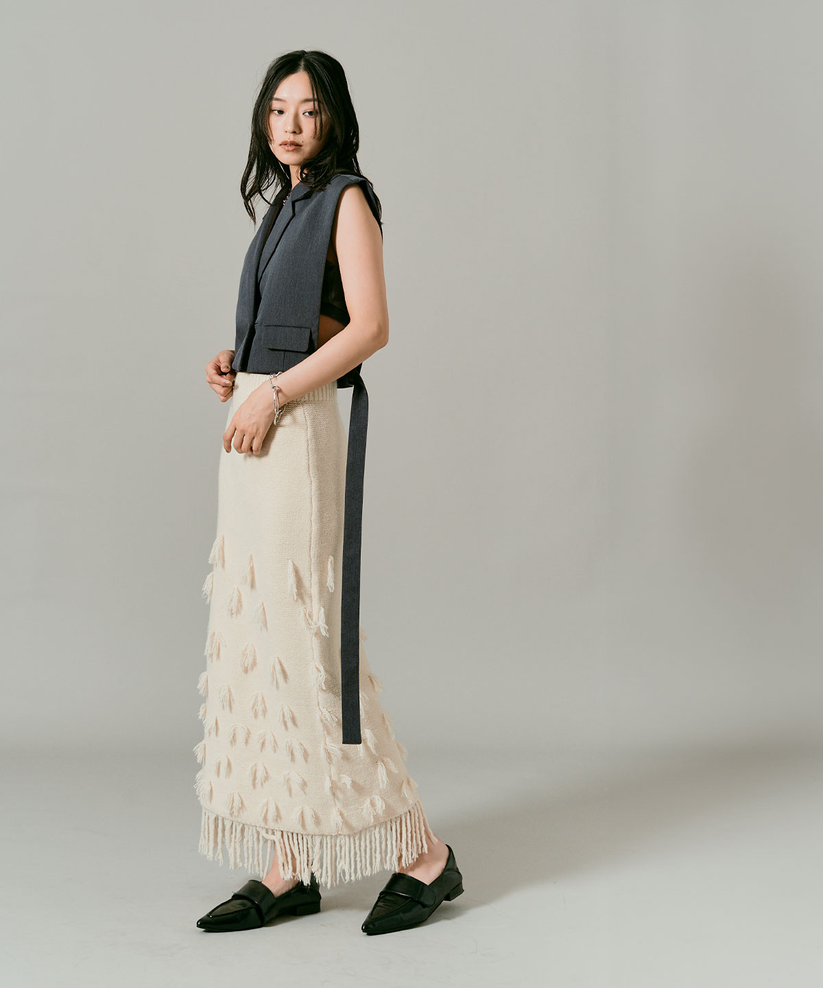 クラシカルツイルダブルショートベスト 全4色