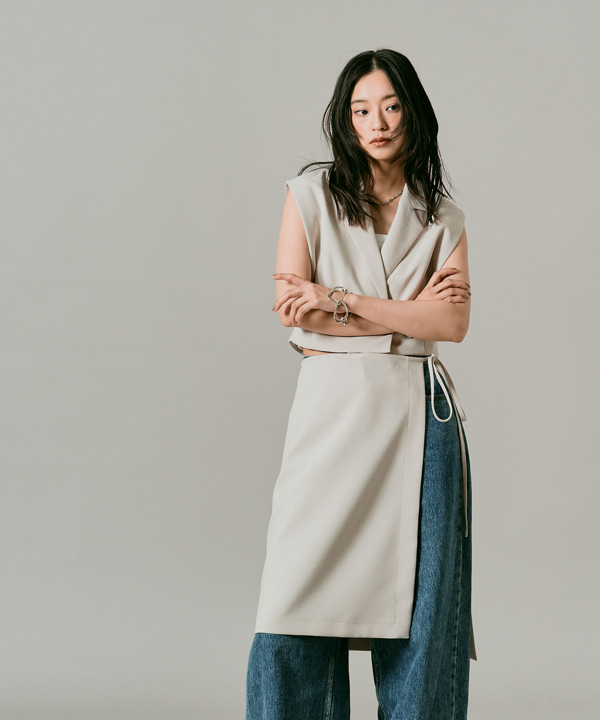 クラシカルツイルダブルショートベスト 全4色