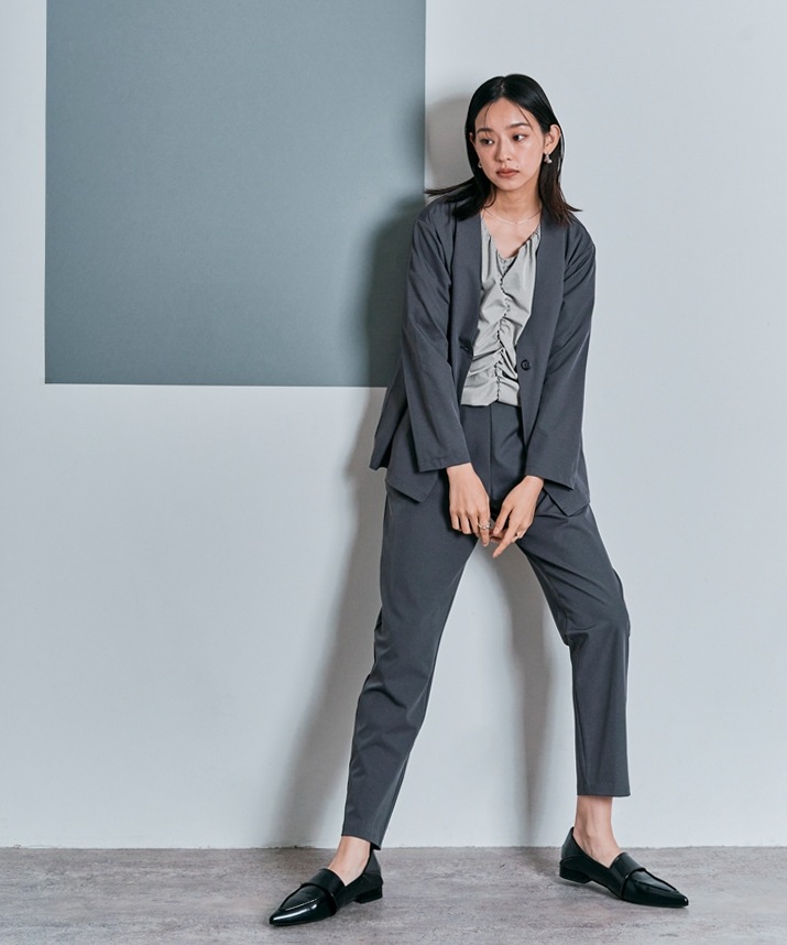 シャーリングハーフスリーブブラウス 全4色 2サイズ 【SALE】