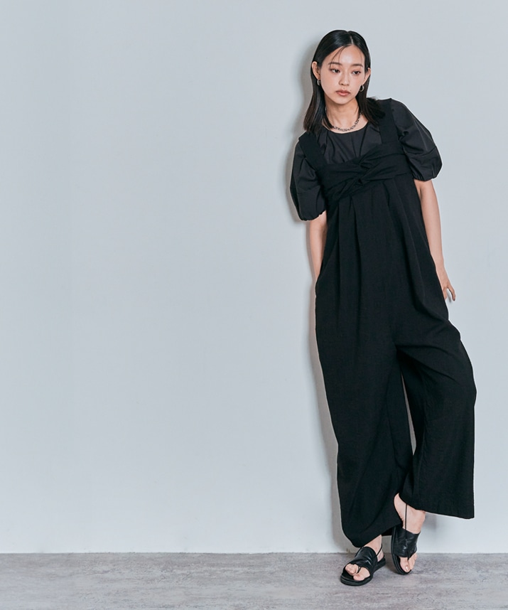 シャーリングハーフスリーブブラウス 全4色 2サイズ 【SALE】