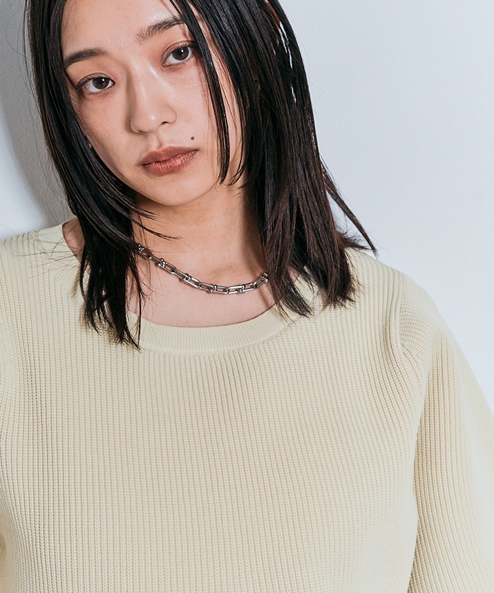 ハーフスリーブペプラムニットトップス 全3色 【SALE】