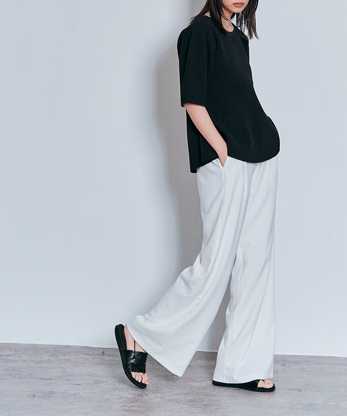 ハーフスリーブペプラムニットトップス 全3色 【SALE】