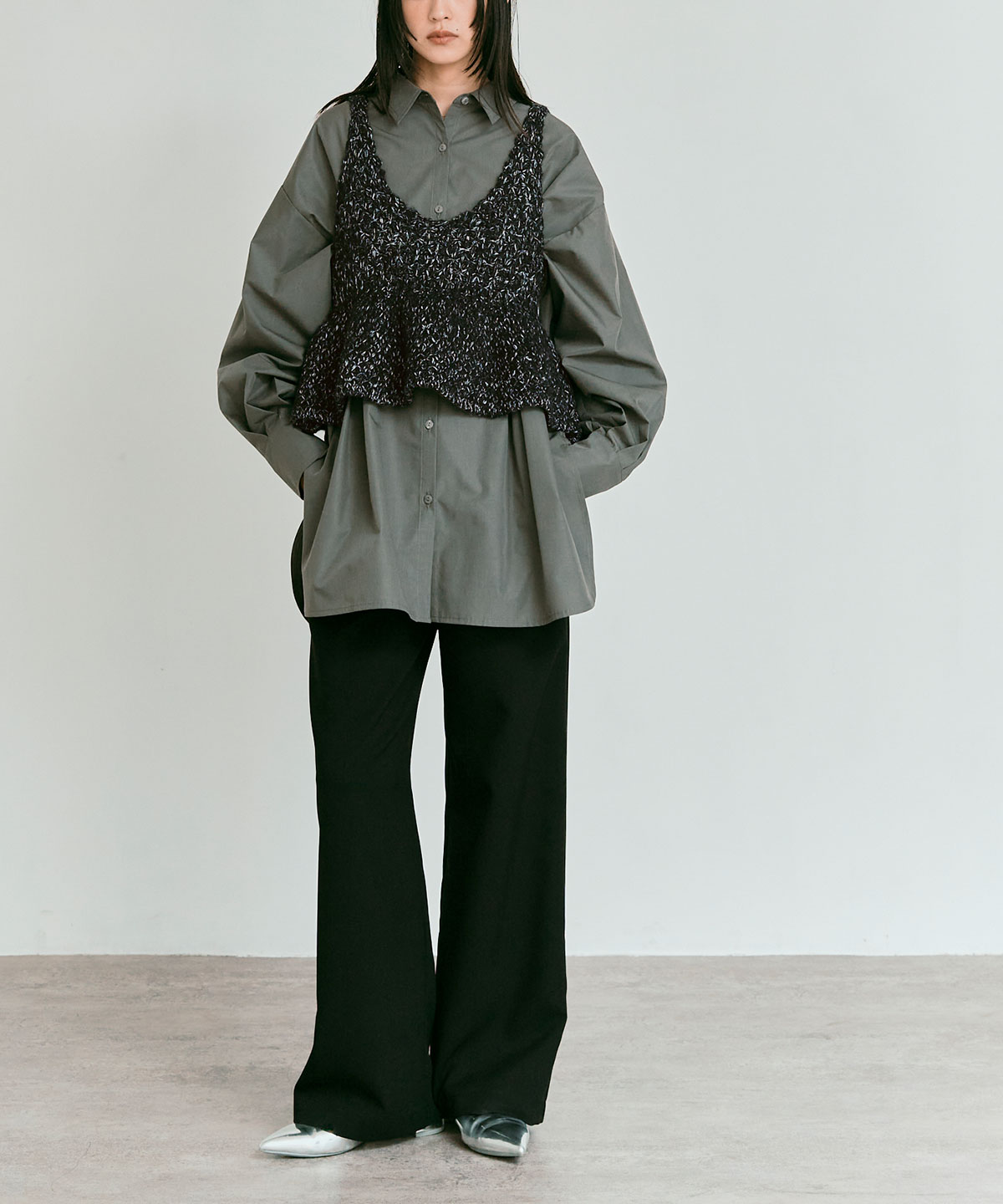 【予約販売】メランジニットペプラムビスチェ 全3色