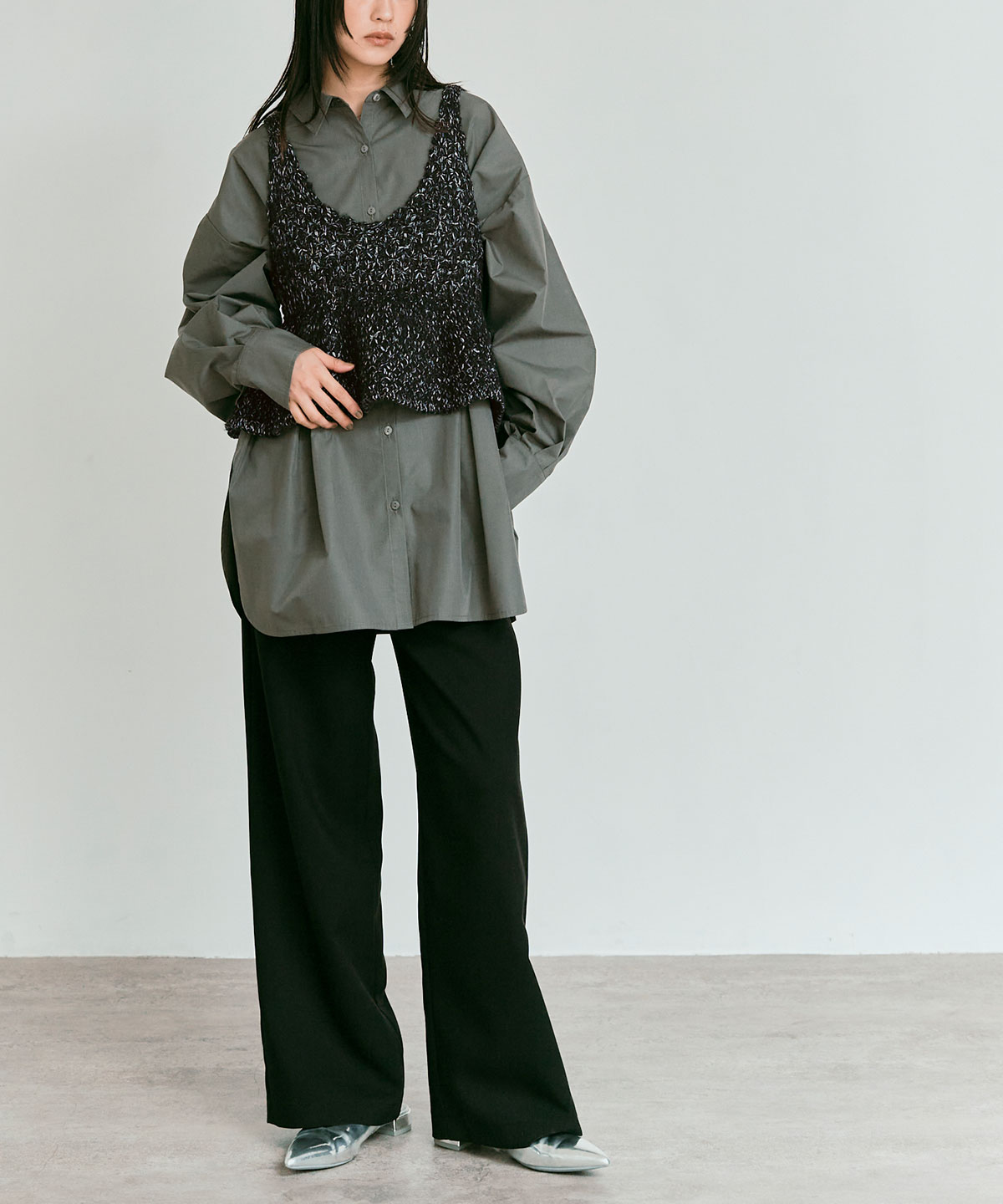 【予約販売】メランジニットペプラムビスチェ 全3色