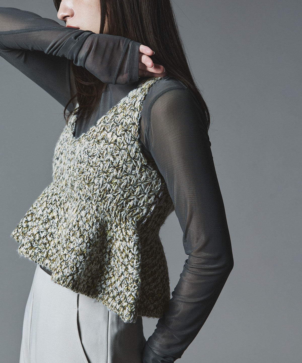 【予約販売】メランジニットペプラムビスチェ 全3色