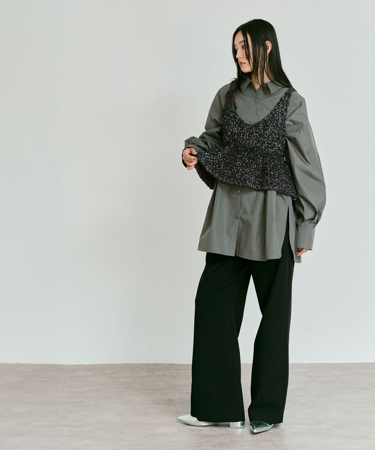 【予約販売】メランジニットペプラムビスチェ 全3色