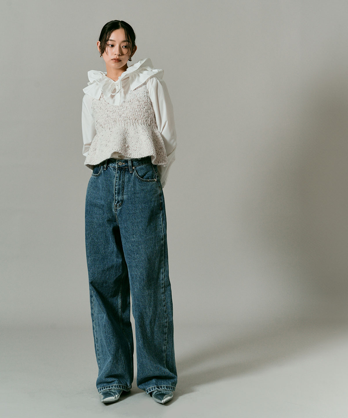 【予約販売】メランジニットペプラムビスチェ 全3色