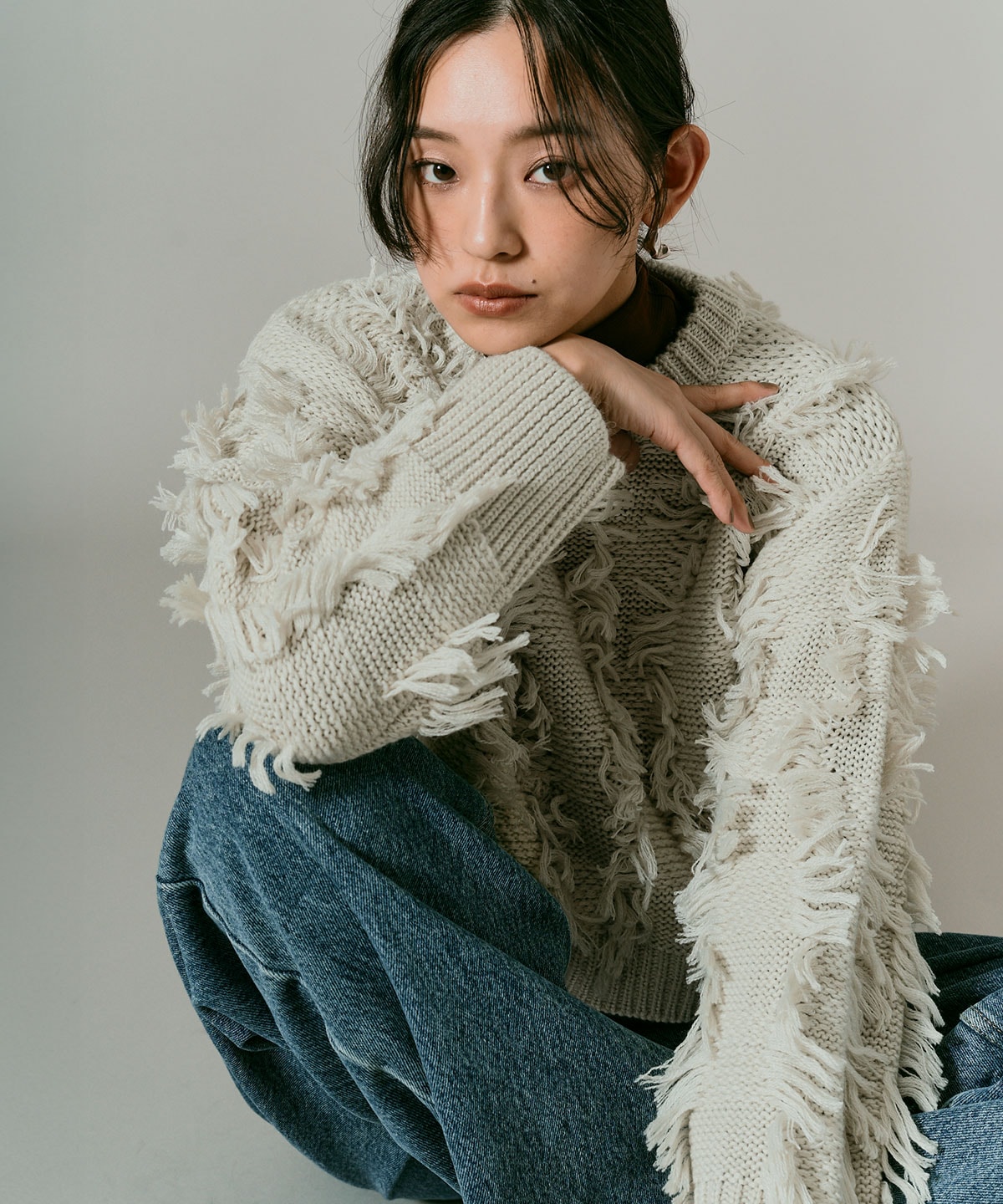 予約販売】フリンジジャガードショートニット 全4色 | トップス