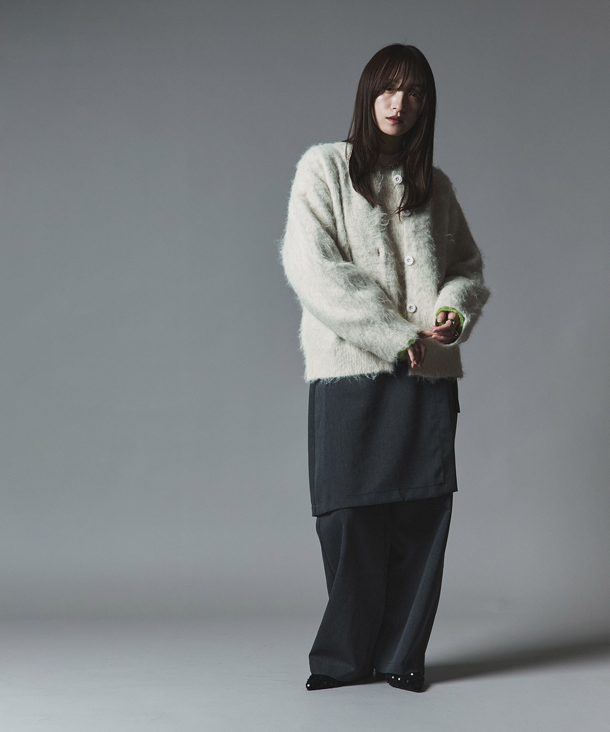 【予約販売】モヘアシャギーニットカーディガン 全4色