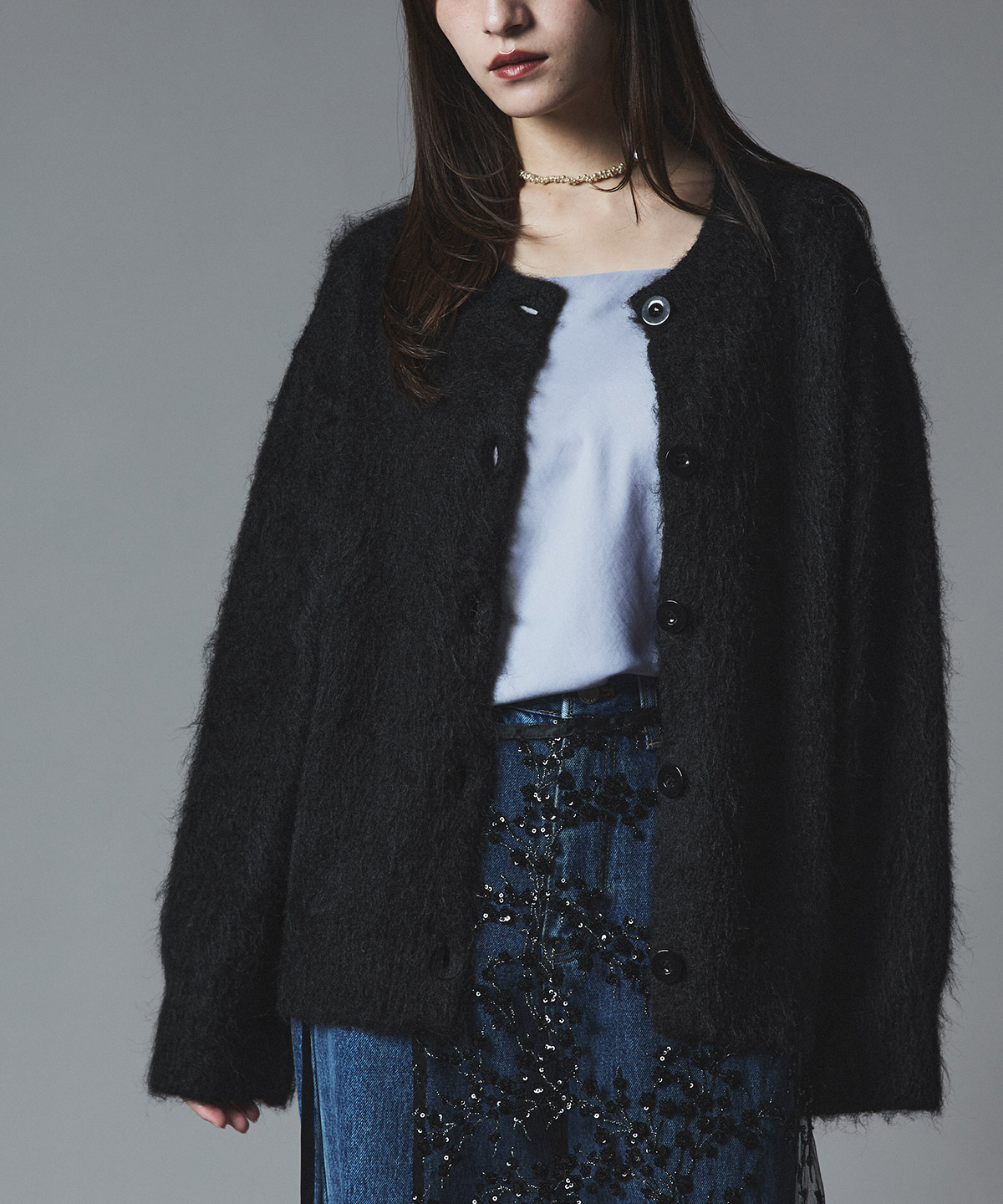 【予約販売】モヘアシャギーニットカーディガン 全4色