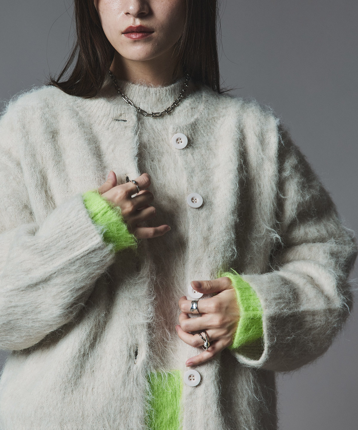 【予約販売】モヘアシャギーニットカーディガン 全4色