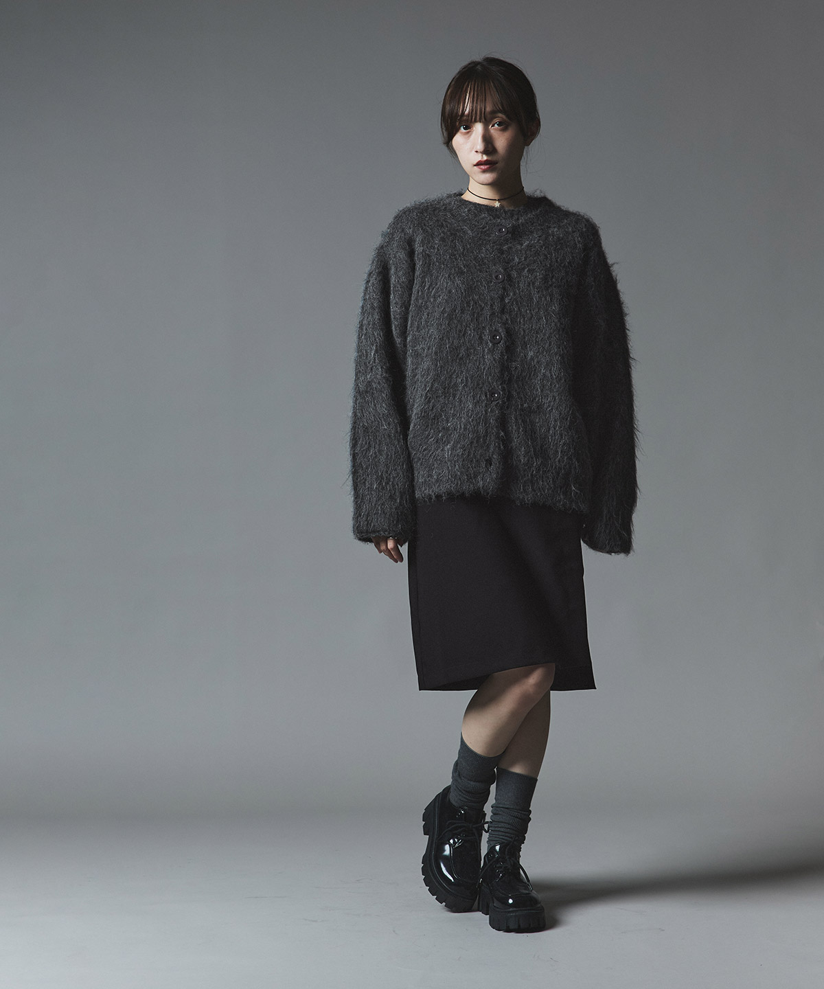 シャギーニットカーディガン vintage 黒モヘア 予約販売】モヘアシャギーニットカーディガン 全4色 | トップス