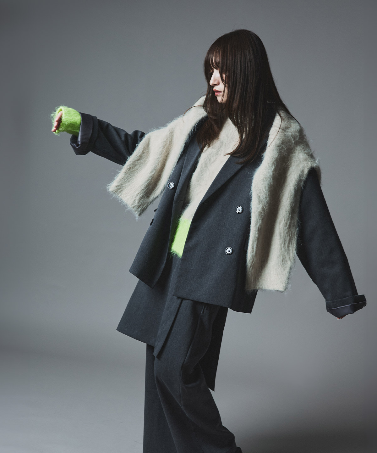 【予約販売】モヘアシャギーニットカーディガン 全4色