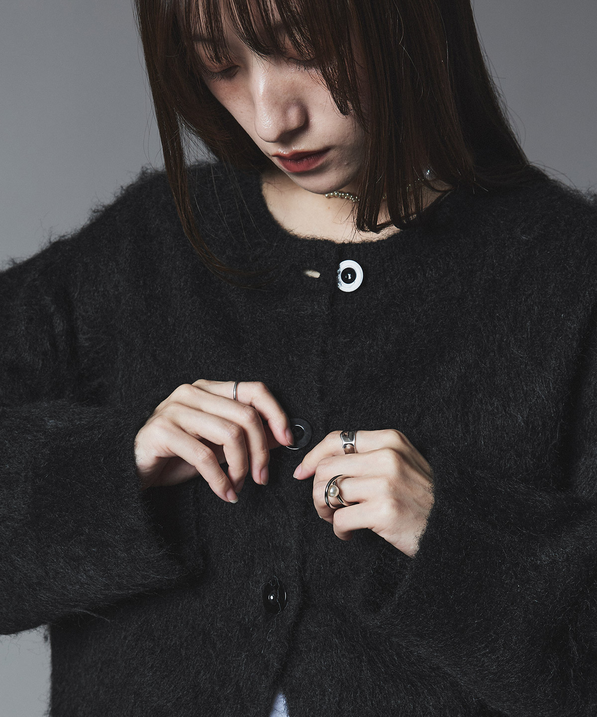 【予約販売】モヘアシャギーニットカーディガン 全4色