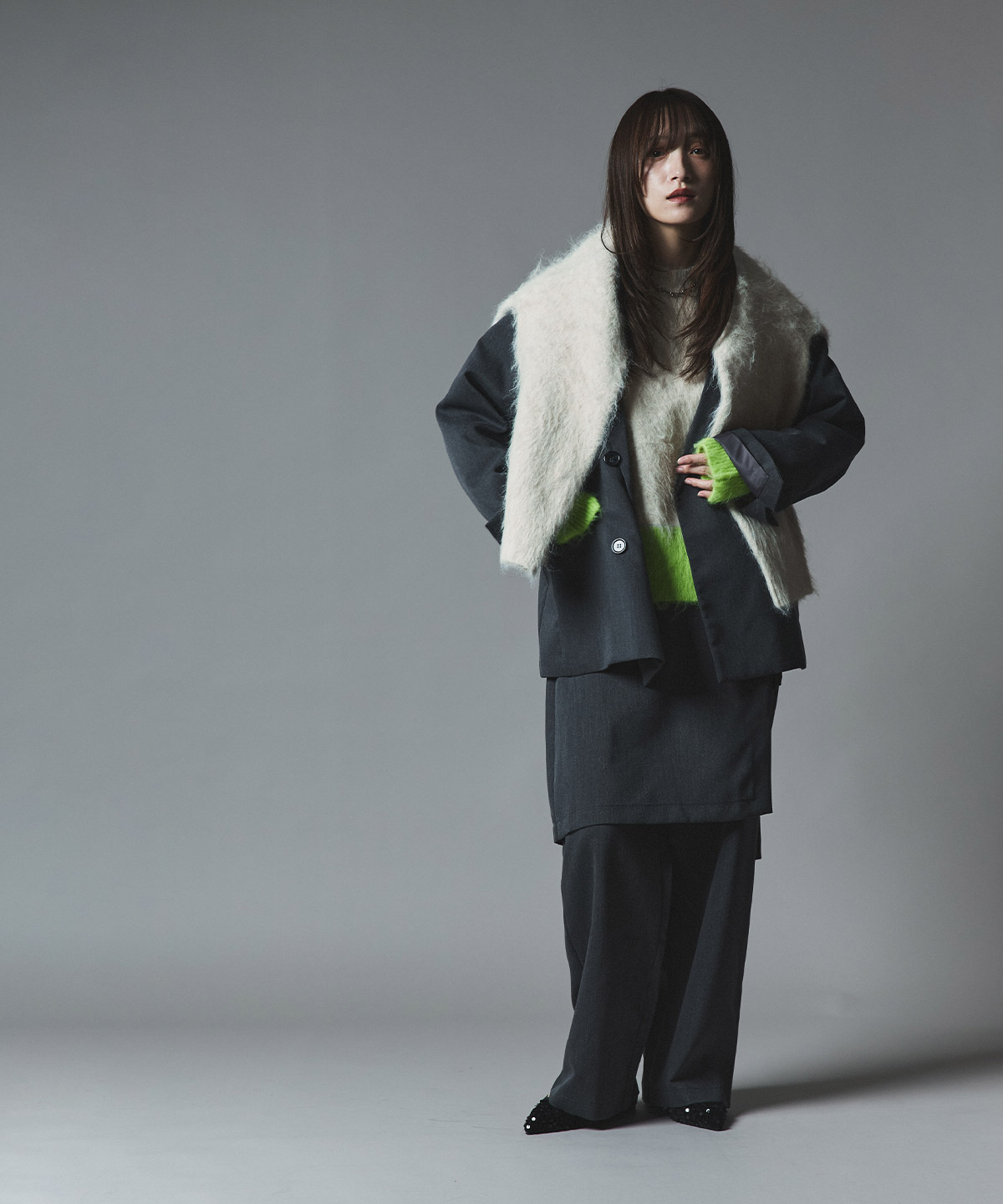 【予約販売】モヘアシャギーニットカーディガン 全4色