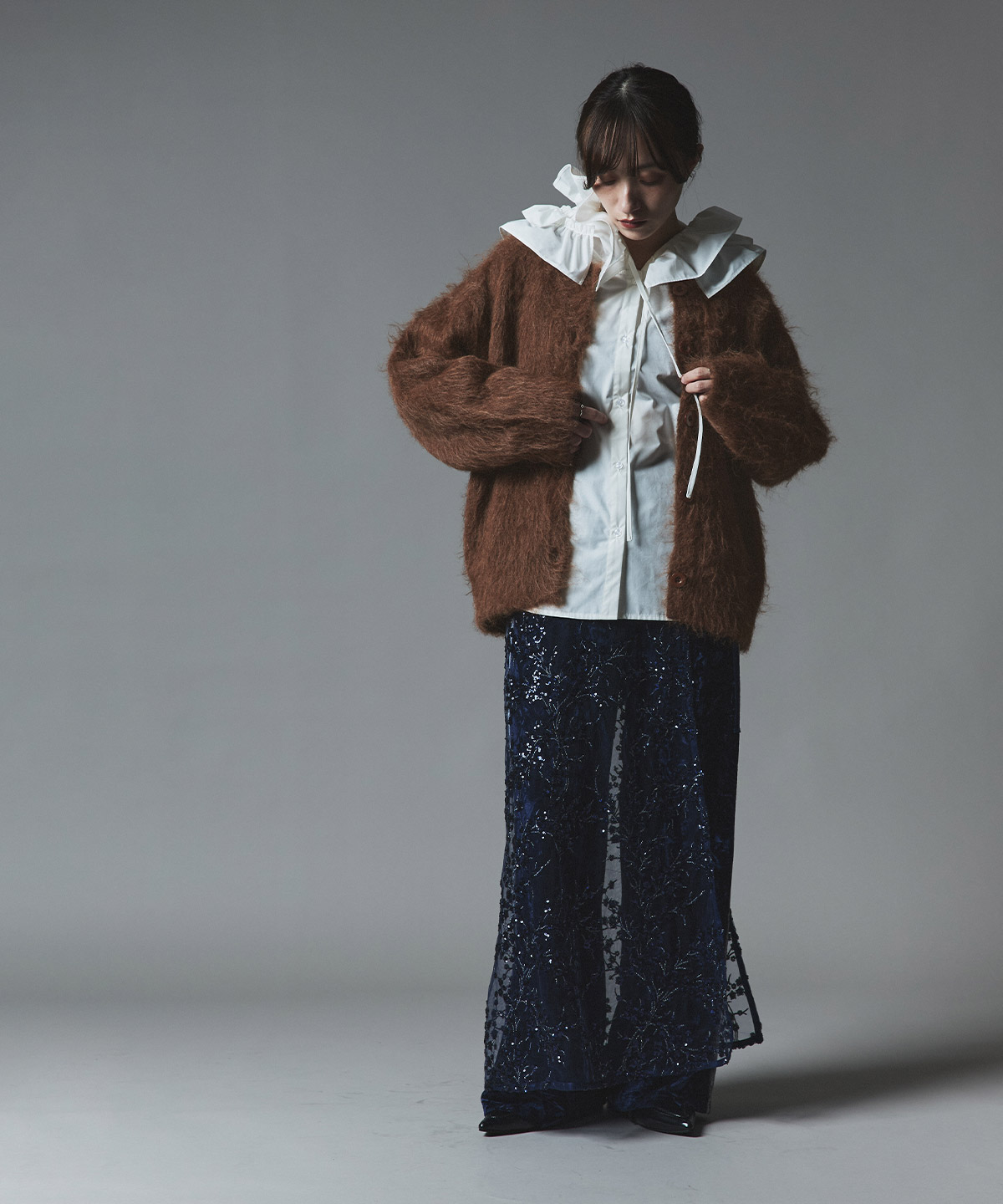 希少 美品 ワイズ ウール モヘヤ デザイン シャギー ニットカーディガン 3 予約販売】モヘアシャギーニットカーディガン 全4色 | トップス