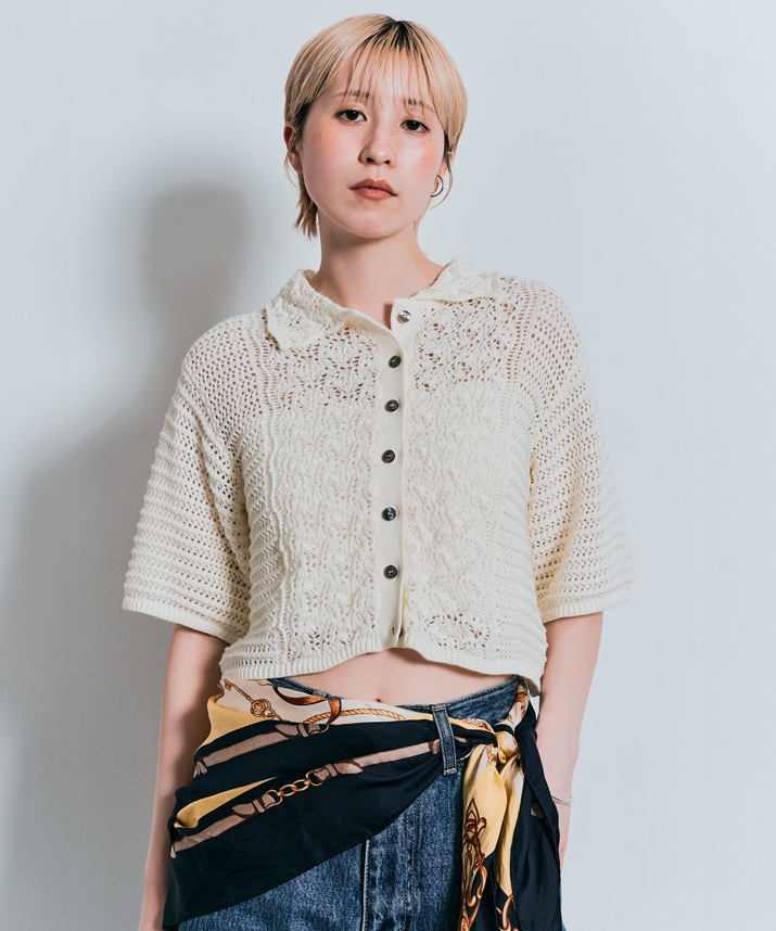 コンパクトクロシェ編みカーディガン 全4色 【SALE】 | トップス
