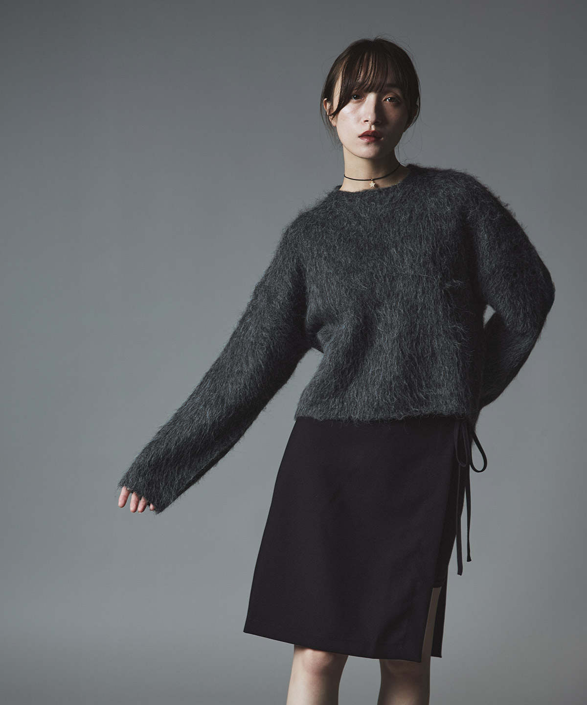 【予約販売】モヘアシャギーショートニットトップス 全5色