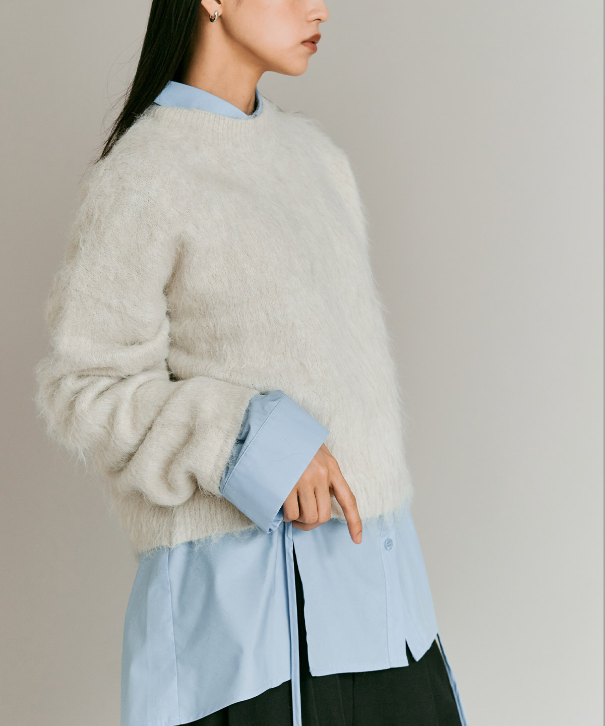 【予約販売】モヘアシャギーショートニットトップス 全5色