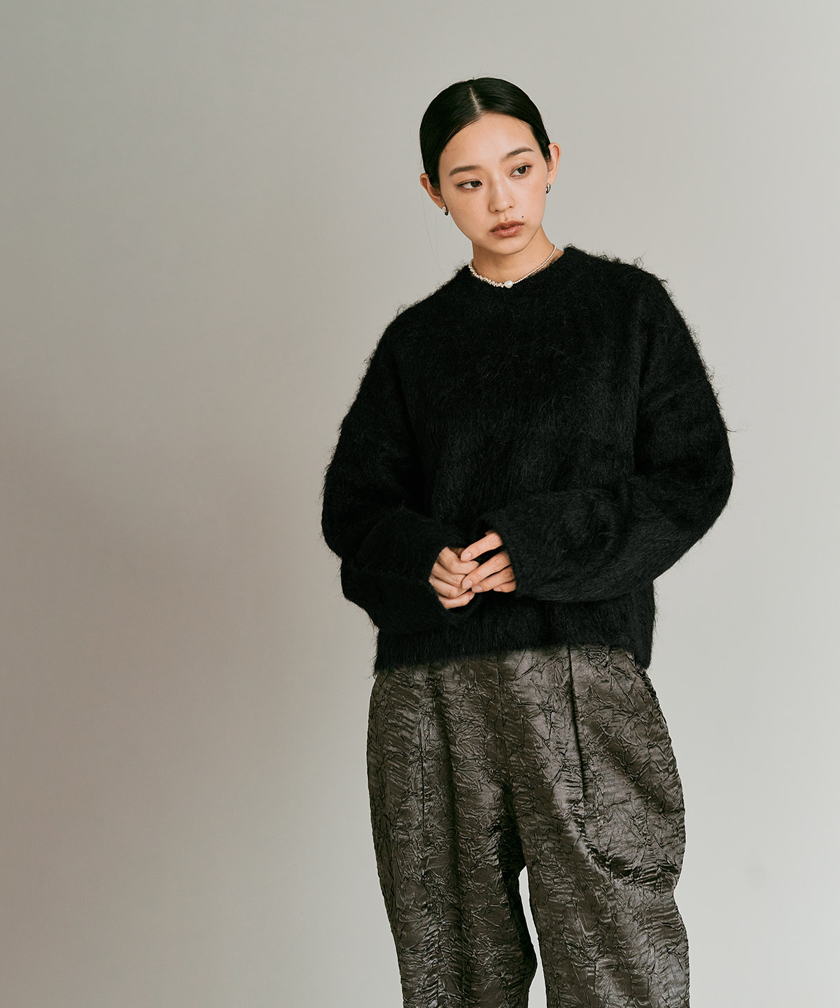 【予約販売】モヘアシャギーショートニットトップス 全5色