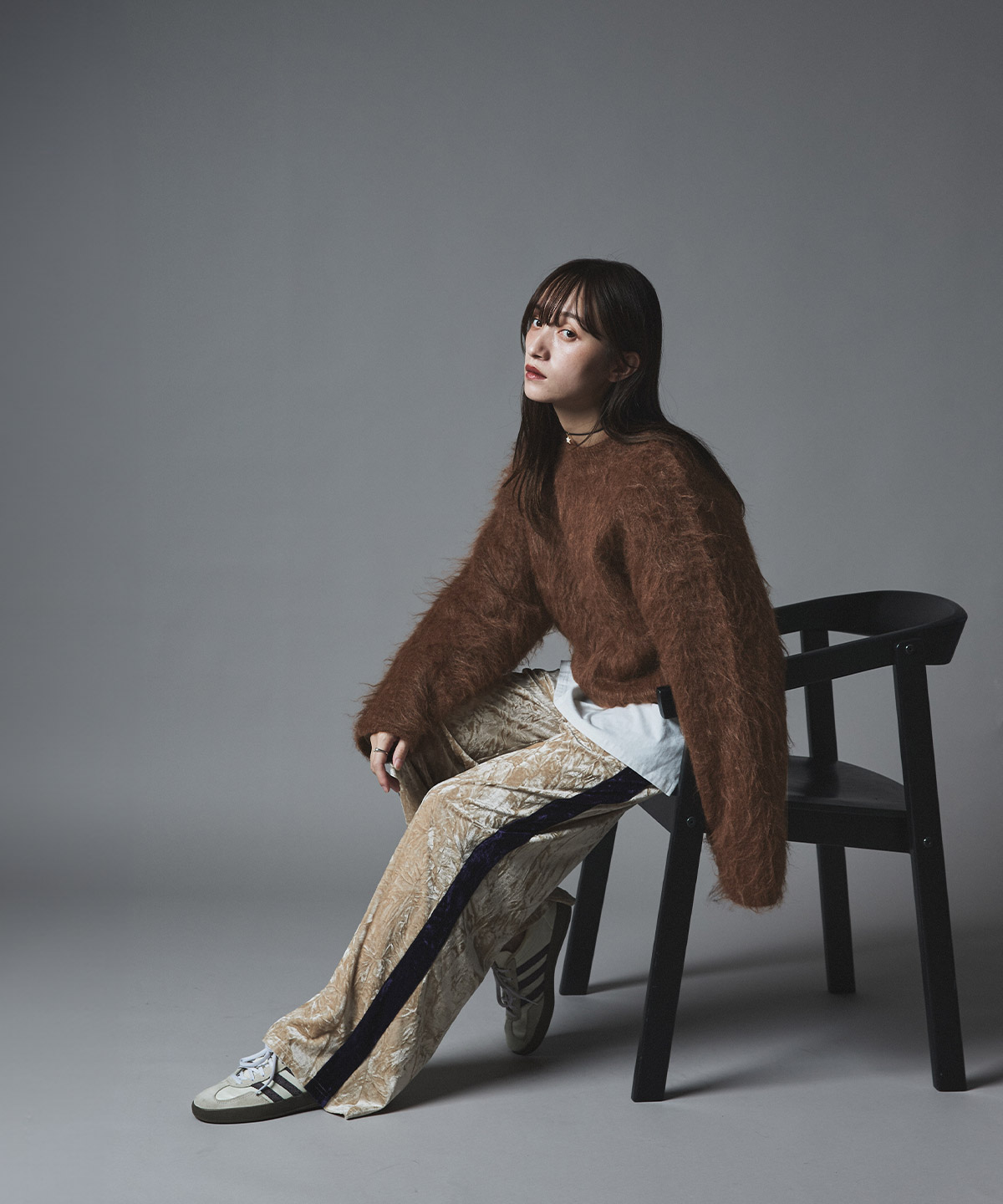 【予約販売】モヘアシャギーショートニットトップス 全5色