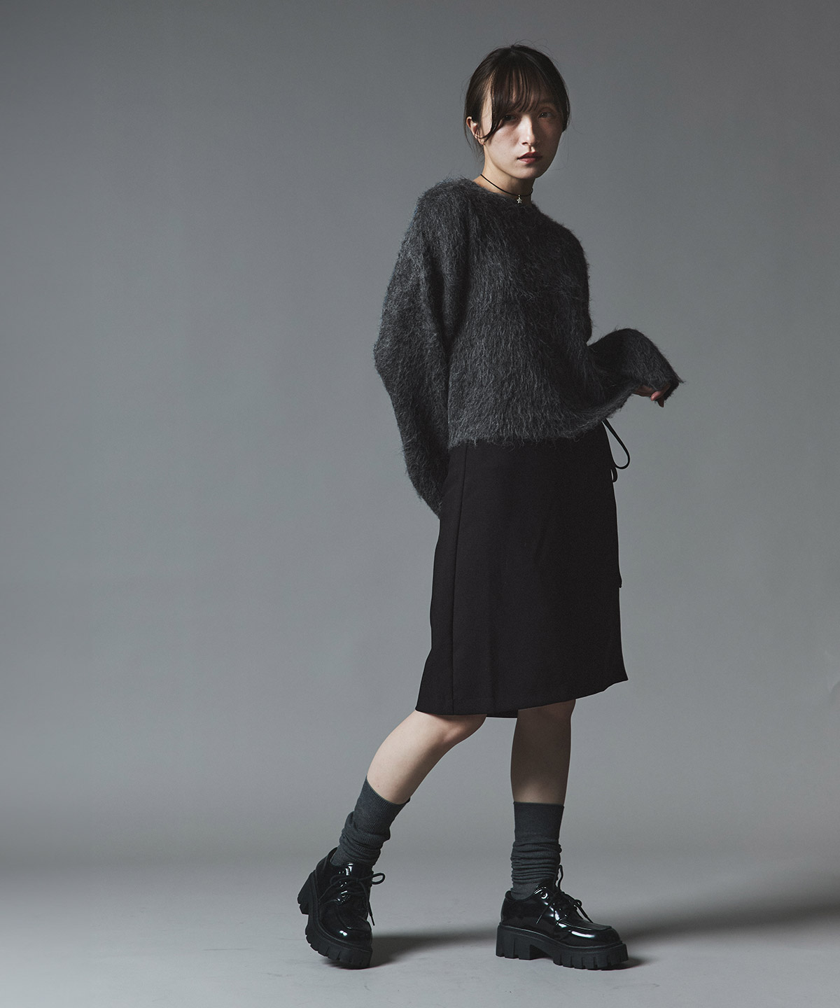 【予約販売】モヘアシャギーショートニットトップス 全5色