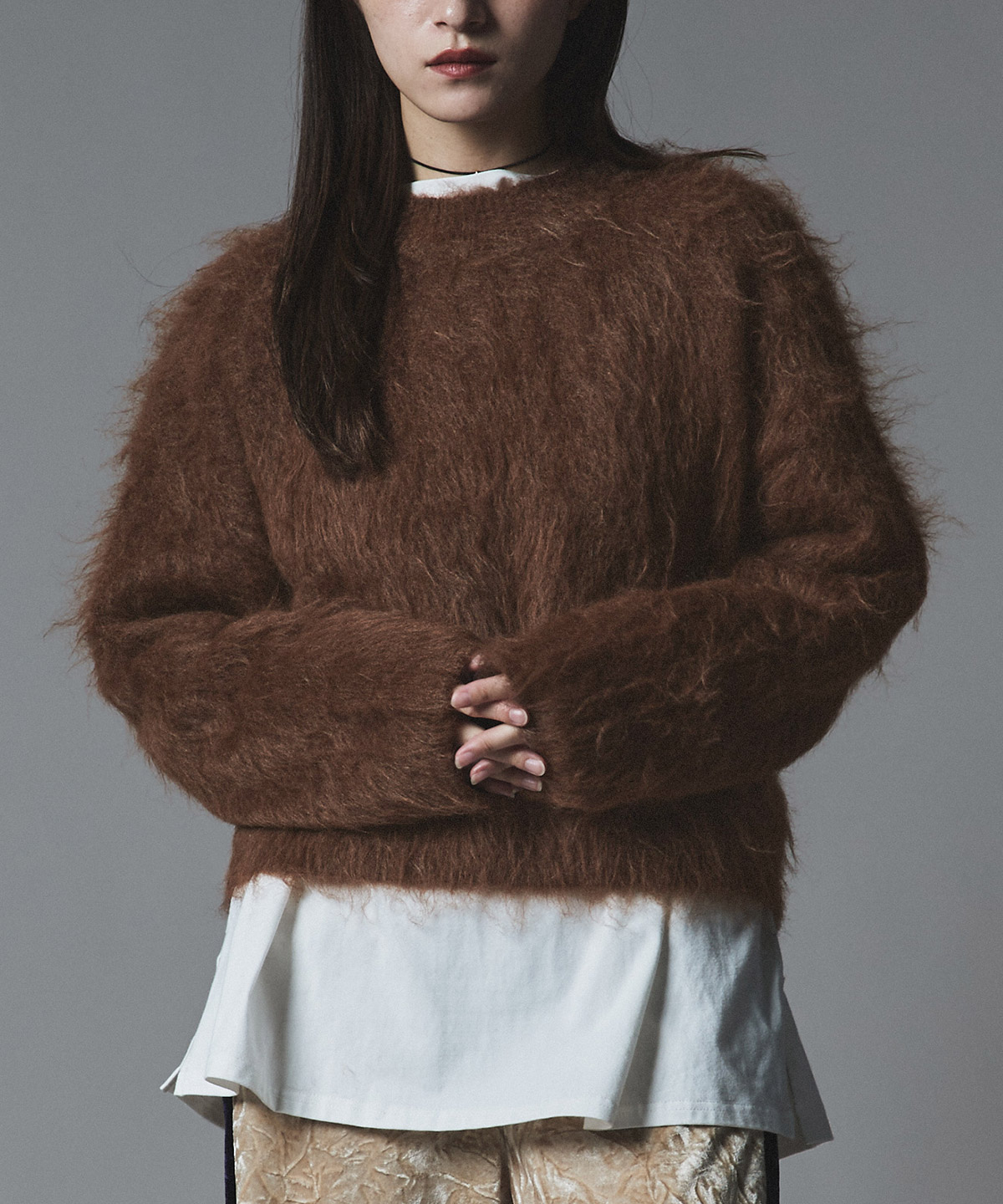 【予約販売】モヘアシャギーショートニットトップス 全5色